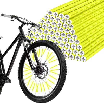 Store_8 - Fietsen Reflectoren - 48 stuks fiets wiel spoke reflectoren - Eenvoudige montage - Geel - Veiligheid - Geschikt voor alle standaard fietsen