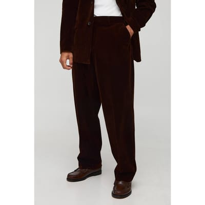 Relaxed Velour Trouser | Chocolate | Size 40