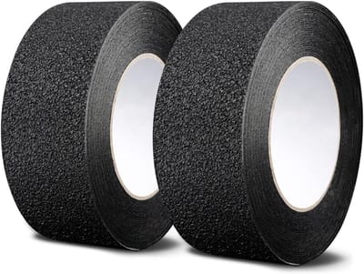 2 rollen antislip tape – 10 m × 5 cm × 0,75 mm – Zelfklevende antislip tape – Knipbaar – Gemakkelijk te gebruiken – Geschikt voor binnen- en buitengebruik – Zwart