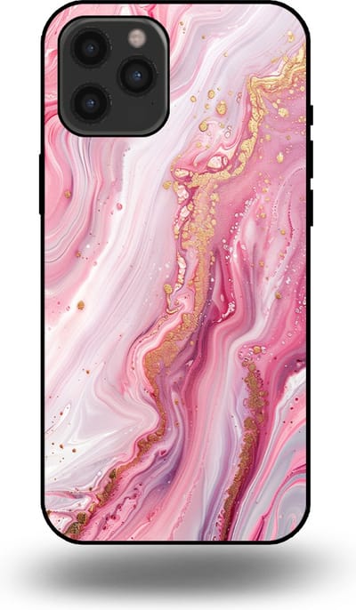 Smartphonica Telefoonhoesje geschikt voor iPhone 12 Pro Max met marmer opdruk - TPU backcover case marble design - Roze geschikt voor iPhone 12 Pro Max