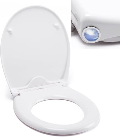 Toiletbril - WC Deksel - Hygiënisch Reinigen - Softclose & Nachtlampje - 44 x 37 x 3 cm - Wit