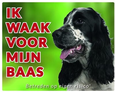 Engelse Cocker Spaniel Waakbord - Ik waak voor mijn
