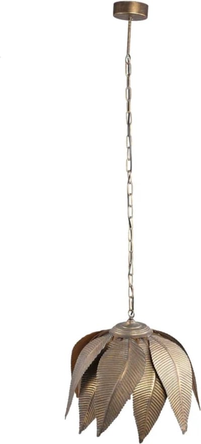 PTMD Marinth Ronde Hanglamp Veren - H145 x Ø50 cm - Metaal - Goud