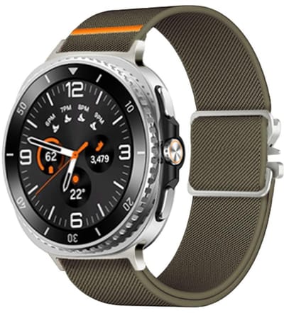 Nylon bandje - geschikt voor Samsung Galaxy Watch 8 (40mm) / Galaxy Watch 8 (44mm) / Galaxy Watch 8 Classic - parachute sluiting - donkergroen