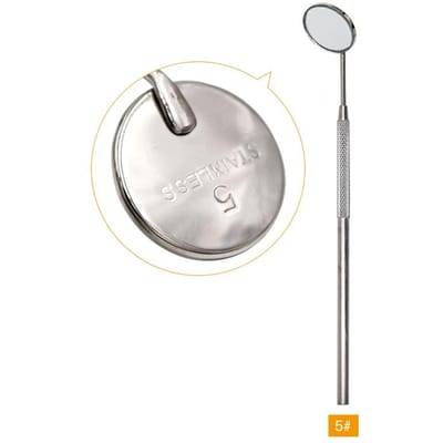 Tandheelkundige Mondspiegel Roestvrijstalen Handvat Orale Reflector Wimperverlenging Tool 2 Maten Tandarts Benodigdheden white