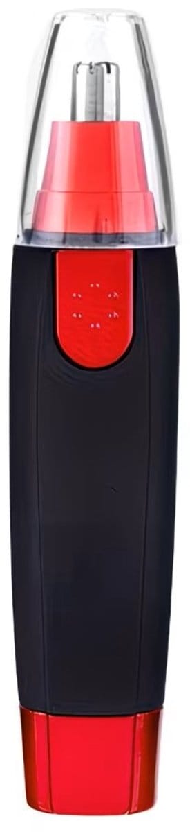 Krachtige Neushaartrimmer - Neus, Oor/Wenkbrauwtrimmer - Exclusief 1xAA Batterijen - Perfecte Lichaamshaar verzorging voor Dames en Heren- Kleur: Rood/Zwart