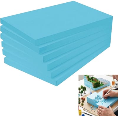Dailygoods- Hardschuimplatenset 6 stuks - Schuimrubber - 40x29x2 cm - Ideaal voor modelbouw/knutselen - Geurloos/vrij van vervuiling - Vormvast voor nauwkeurig werk - Schuimplaten