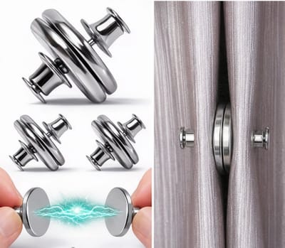 FSW-Products - Magnetische Gordijnhouders - 2 Paar - Gordijnhaken - Gordijnmagneet