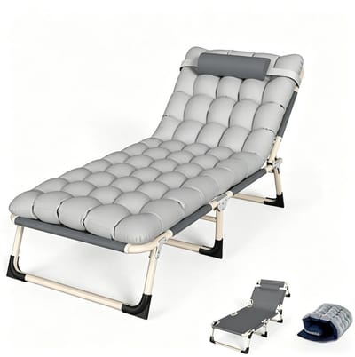 Opvouwbaar Campingbed voor Volwassenen – Lichtgewicht Reisbed met Matras – Stevig & Comfortabel – Voor Camping, Tuin & Buiten