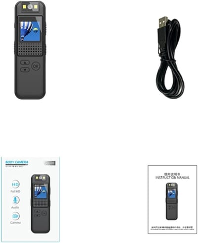 Draagbare Camera - Mini Recorder - Veiligheid Opnemen - Infrarood Nachtzicht - 12 x 8 x 5 cm - Zwart