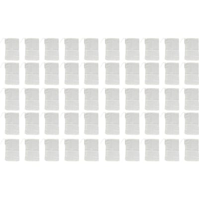 50 STUKS 20x30cm Katoenen Zak met Trekkoord Herbruikbare Mousseline Zak Kruiden Sachet Zak voor Huishouden L white