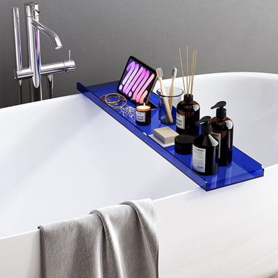 Badplank/Dienblad, Moderne Badkameraccessoires Voor In Bad, Verkrijgbaar In Een Lengte Van 31"/39" (79 Cm/99 Cm).(Blauw - 80 Cm (31 1/2 Inch))