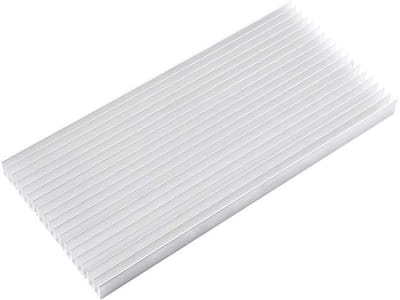 Aluminium koellichaam - Warmteafvoer plaat - Krachtige LED - Efficiënte warmteafvoer - 300x140x20 mm - Aluminiumkleurig