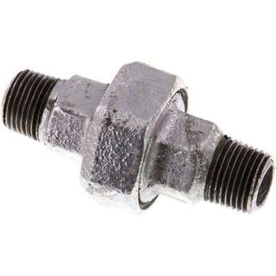 R 1/2'' Verzinkt Gietijzeren Borstnippel 3-delig met Conische afdichting 25 Bar - FL2S-M-IZ-012R-C