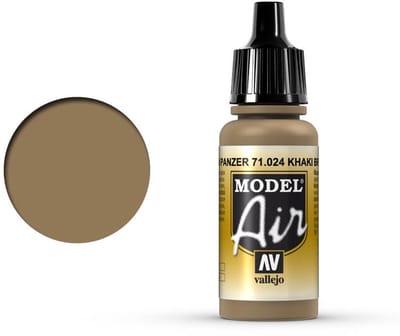 Vallejo Hobbyverf Acrylverf - 71024 Model Air Khaki Brown - Acryl Verf flesje - 17 ml