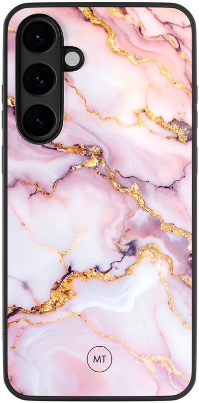 Hoesje geschikt voor Samsung Galaxy S25 FE - Marble pink - TPU Hard Case Backcover - Multi - Mooie Telefoonhoesjes