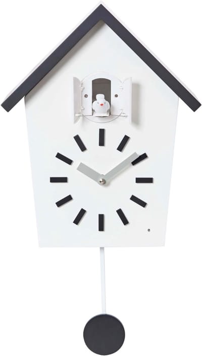 TIM® Koekoeksklok Modern - Wandklok - Klok - Inclusief Gewichtsketting - Zwart - 29cm x 23cm x 11cm
