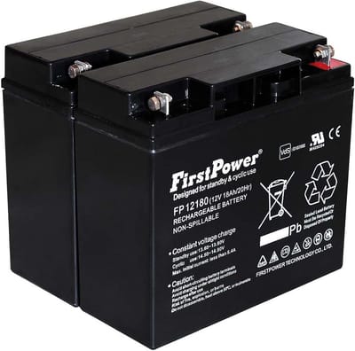 Oplaadbare Batterij - Lood Gel Accu - Noodstroomvoorziening - Onderhoudsvrij Systeem - 12V 18Ah - Zwart