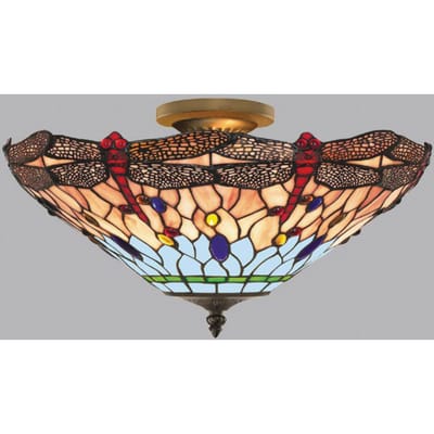 Searchlight Libelle plafondlamp in Tiffany stijl