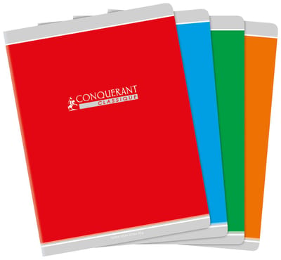 Conquerant 400026556 schrijfblok & schrift 48 vel Rood, Groen, Oranje, Blauw