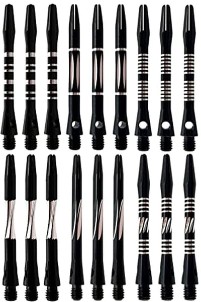18-Pack Darts Schachten - Zwart Metalen Accessoires - Aluminium Dart Stengels Met 2BA Draad