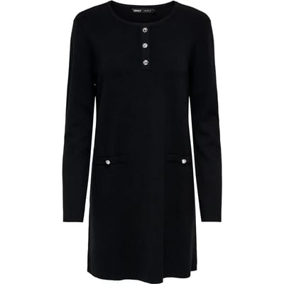 ONLY - ONLANIA LS O-NECK BUTTON DRESS EX KNT - Dames - Mini jurken