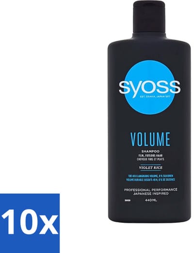 10 x Syoss Volume Shampoo - Shampoo - Volumeverhogend - 440 ml - Volume Shampoo - Volumeverhogend Shampoo - Haar Volume - Haar Body - Haar Verzorging