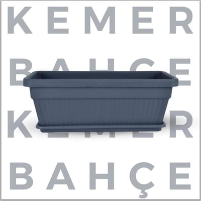 1+1 Kunststof Antraciet bloembakken 9L + gratis schaal 46x20 vensterbank drainage Rechthoekige bloempot plantenbak