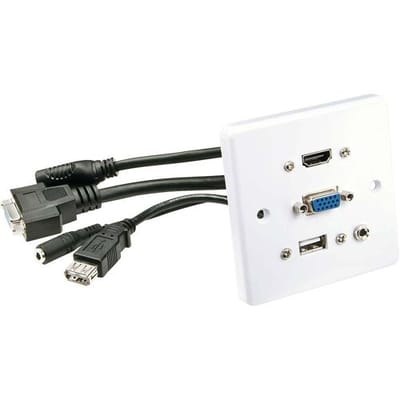 LINDY 60220 HDMI / VGA / USB / Jackplug Adapterkabel [1x HDMI, VGA, USB-A, Jackplug female 3,5 mm - 1x HDMI, VGA, USB-A, Jackplug female 3,5 mm] Wit