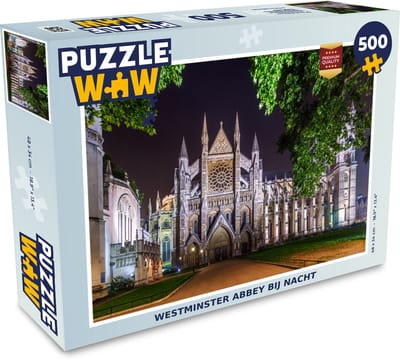 Puzzel Westminster Abbey bij nacht - Legpuzzel - Puzzel 500 stukjes
