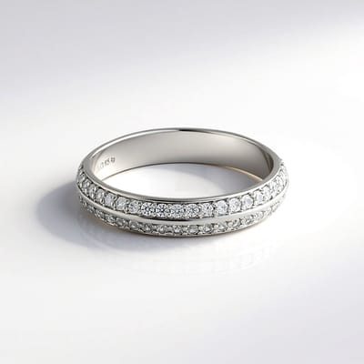 Cavill - Zilveren Ring - 925 Sterling Zilver Geplatineerd - Cambodjaanse Zirkonen 0 96ct - Elegante Pavé Ring met Rondgeslepen Zirkon - Maat 17 18 19