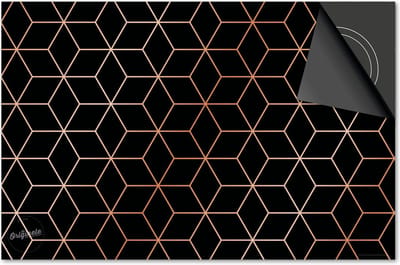 Inductie beschermer 60x60 - afdekplaat inductie mat - Dietrix Kookplaat beschermer - Exclusief - Hexagon - Kubussen Brons Koper