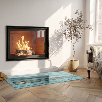 Coloray Vloerplaat Houtkachel - Vloerplaat voor Houtkachel - 125 cm x 50 cm - Vloerplaat Open Haard - Turkoois Vloerplaat Kachel - Vloerplaat Voor Kachel - Plaat voor Onder Kachel - Kachel Vloerplaat - Plaat Kachel