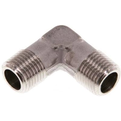 R 1/8'' Buitendraad RVS L-Fitting 90graden 150 Bar - FL2E-M-S-018R