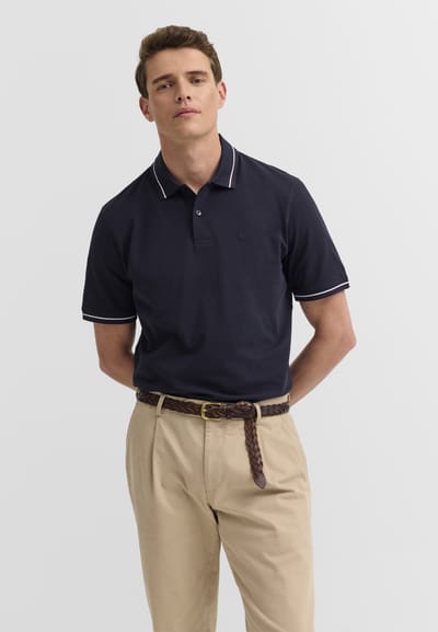Bugatti Herren Poloshirt van katoenpiqué met korte mouwen en polokraag