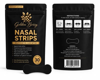 Golden Berry Premium Neusstrips Zwart - 30 Stuks - Extra Sterke Hechting - Neusspreider voor Vrijer Ademen - Anti Snurk Strips - Sport & Slaap