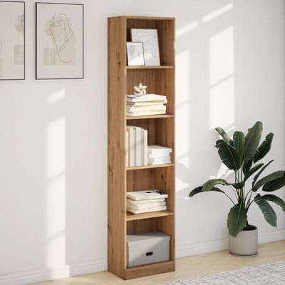 vidaXL - Boekenkast - Artisian - Oak - 40x24x176 - cm - bewerkt - hout