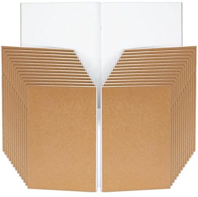 Blanco notitieboekjes set van 24 stuks - Kraftpapier brievenformaat voor tekenen en schetsen (21,6 x 28 cm)