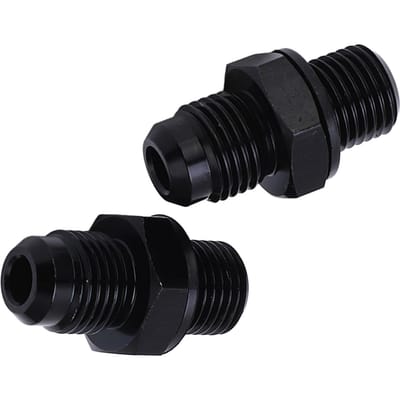 1 paire 6AN‑1 4NPS Raccord adaptateur refroidisseur d'huile de transmission Alliage d'aluminium Antirouille Noir Type court black