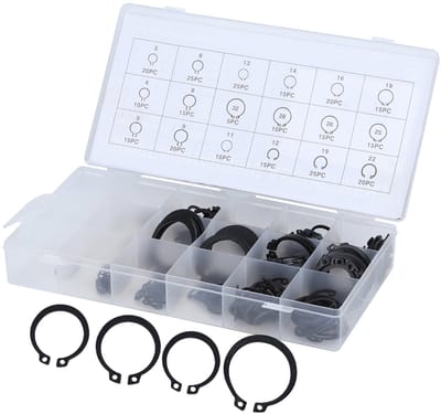 E-Clips en Borgringen Set - 300-delige Assortiment, Externe Vergrendelingsringen 2-32mm - Georganiseerde Opbergdoos - Voor Reparatie, Elektronica en Mechanica