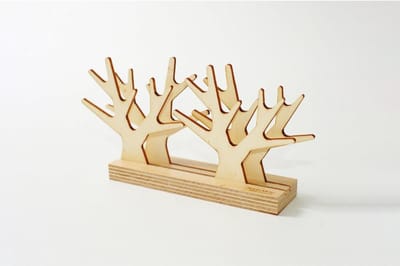 Reine Mère Sous Bois - Onderzetters - Hout - Set van 4 met houder
