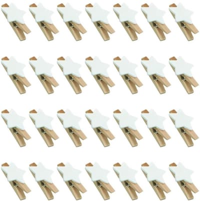 Dailygoods- Sterren Wasknijpers 100 Stuks - Houten Clips - Decoratieve Klemmen - Handwerk - Klemmen voor Kerstmis - Duurzaam Hout - Decoratieve Knijpers