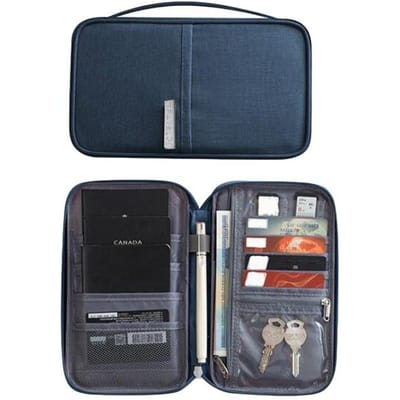 Documenten Organizer Aktetas A4 Maphouder Heren Dames Tas Cover Portemonnee Paspoort Huiskluis Functionele Bestandsopslag Case gray