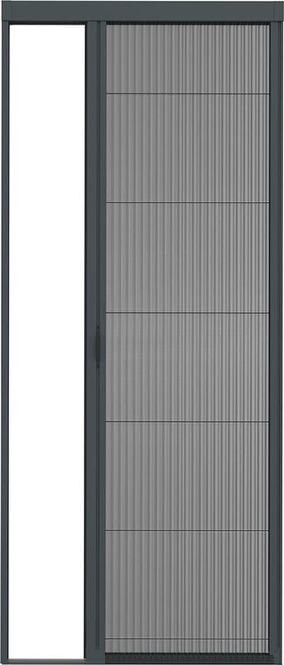 Livn plissehor deur Excellent 96x200cm antraciet - Volledig voorgemonteerde cassette - Barrière-vrije doorloop - Montage in het kozijn
