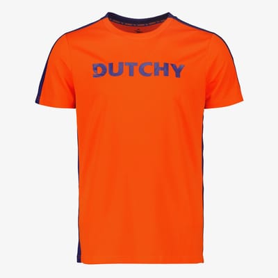 Dutchy heren voetbal T-shirt oranje blauw - Maat S