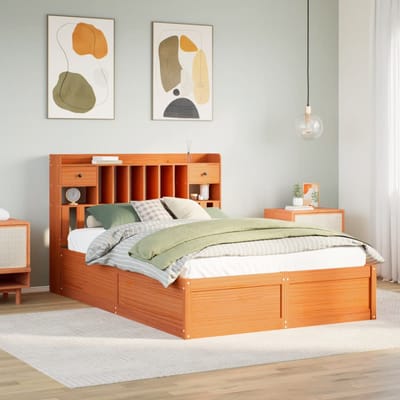 vidaXL - Bedframe - zonder - matras - massief - grenenhout - wasbruin - 150x200 - cm