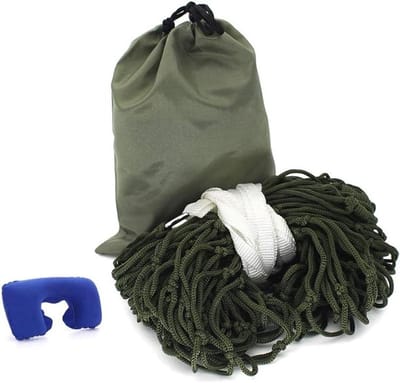 Tuin hangmat - Net schommel - Buiten ontspannen - Handgeweven nylon - 200 x 100 cm - Groen
