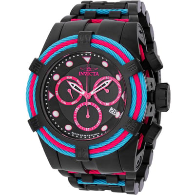 Invicta Bolt 48605 Heren Horloge - Quartz Uurwerk - Roestvrij Staal met zwarte Wijzerplaat - 53mm