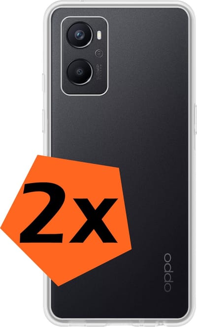 Hoes - 2 Stuks - Geschikt voor OPPO A76 - Sterk & Shockproof - Case Siliconen - Back Cover - Telefoon Hoes - Transparant