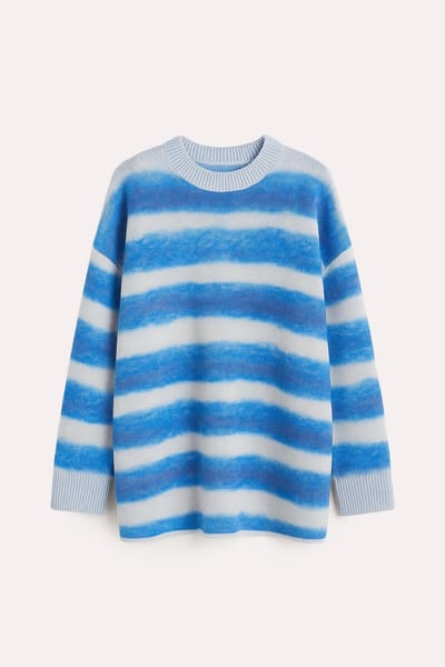 Touché Privé - Zachtgestreepte trui - Blauw - Dames